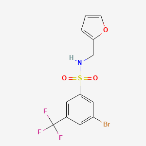 molecular formula C12H9BrF3NO3S B1331601 3-Bromo-N-(furan-2-ylmethyl)-5-(trifluoromethyl)benzenesulfonamide CAS No. 951884-84-7