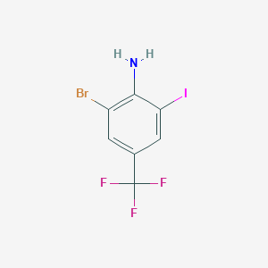 molecular formula C7H4BrF3IN B1331603 2-Bromo-6-iodo-4-(trifluoromethyl)aniline CAS No. 875306-20-0