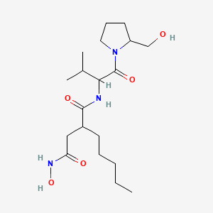 3-[[1-[(2-(Hydroxymethyl)-1-pyrrolidinyl)carbonyl]-2-methylpropyl]carbamoyl]octanohydroxamic acid