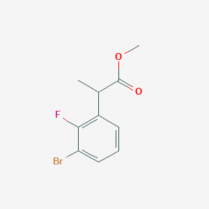 molecular formula C10H10BrFO2 B13316119 Methyl 2-(3-bromo-2-fluorophenyl)propanoate 