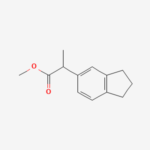 molecular formula C13H16O2 B13316400 methyl 2-(2,3-dihydro-1H-inden-5-yl)propanoate 