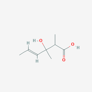 molecular formula C8H14O3 B13316442 3-Hydroxy-2,3-dimethylhex-4-enoic acid 