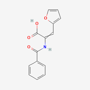 molecular formula C14H11NO4 B1331655 2-丙烯酸，2-(苯甲酰氨基)-3-(2-呋喃基)- CAS No. 70984-54-2