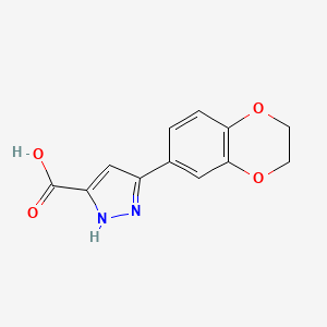 molecular formula C12H10N2O4 B1331657 5-(2,3-Dihydro-benzo[1,4]dioxin-6-yl)-2H-pyrazole-3-carboxylic acid CAS No. 299936-54-2