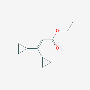 molecular formula C11H16O2 B13316631 Ethyl 3,3-dicyclopropylacrylate 