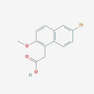 molecular formula C13H11BrO3 B1331671 (6-溴-2-甲氧基-1-萘基)乙酸 CAS No. 329269-13-8
