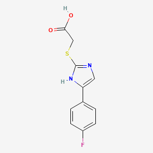 molecular formula C11H9FN2O2S B1331681 2-[[5-(4-fluorophenyl)-1H-imidazol-2-yl]sulfanyl]acetic acid 