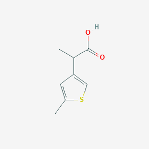 molecular formula C8H10O2S B13316863 2-(5-Methylthiophen-3-yl)propanoic acid 