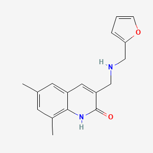 molecular formula C17H18N2O2 B1331691 3-{[(Furan-2-ylmethyl)-amino]-methyl}-6,8-dimethyl-1H-quinolin-2-one CAS No. 462067-43-2