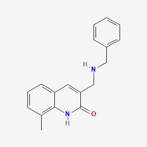B1331692 3-(Benzylamino-methyl)-8-methyl-1H-quinolin-2-one CAS No. 462067-32-9