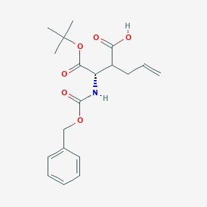 molecular formula C19H25NO6 B133171 N-[(Phenylmethoxy)carbonyl]-3-allyl-L-aspartic acid 1-tert-butyl ester CAS No. 144787-23-5