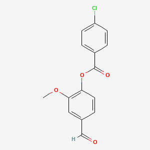 molecular formula C15H11ClO4 B1331710 4-Formyl-2-methoxyphenyl 4-chlorobenzoate CAS No. 321726-57-2