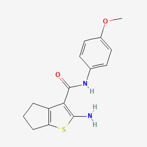 molecular formula C15H16N2O2S B1331732 2-amino-N-(4-methoxyphenyl)-5,6-dihydro-4H-cyclopenta[b]thiophene-3-carboxamide CAS No. 321529-87-7
