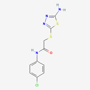 molecular formula C10H9ClN4OS2 B1331742 2-[(5-amino-1,3,4-thiadiazol-2-yl)sulfanyl]-N-(4-chlorophenyl)acetamide CAS No. 332114-17-7