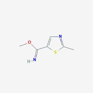 molecular formula C6H8N2OS B13317731 Methyl 2-methyl-1,3-thiazole-5-carboximidate 