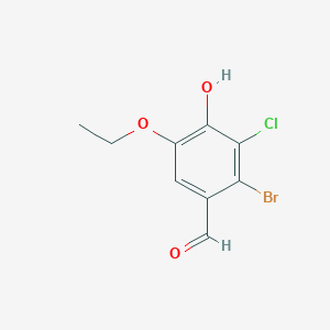 molecular formula C9H8BrClO3 B1331797 2-溴-3-氯-5-乙氧基-4-羟基苯甲醛 CAS No. 597545-04-5