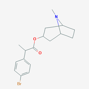 molecular formula C17H22BrNO2 B133180 2-(4-Bromophenyl)propanoic acid (8-methyl-8-azabicyclo[3.2.1]octan-3-yl) ester CAS No. 156143-26-9