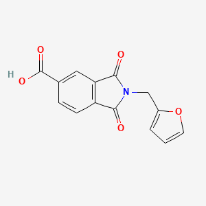 molecular formula C14H9NO5 B1331803 2-(2-Furylmethyl)-1,3-dioxoisoindoline-5-carboxylic acid CAS No. 356575-75-2