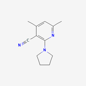 molecular formula C12H15N3 B1331811 4,6-Dimethyl-2-(pyrrolidin-1-yl)nicotinonitrile CAS No. 693254-24-9