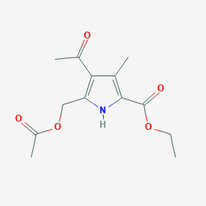 molecular formula C13H17NO5 B133184 ethyl 4-acetyl-5-[(acetyloxy)methyl]-3-methyl-1H-pyrrole-2-carboxylate CAS No. 143583-56-6