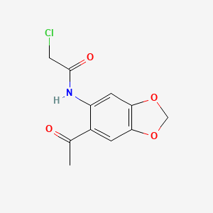 molecular formula C11H10ClNO4 B1331851 N-(6-acetyl-1,3-benzodioxol-5-yl)-2-chloroacetamide CAS No. 85590-94-9