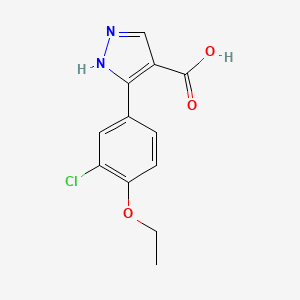 molecular formula C12H11ClN2O3 B1331927 3-(3-chloro-4-ethoxyphenyl)-1H-pyrazole-4-carboxylic acid CAS No. 879996-79-9