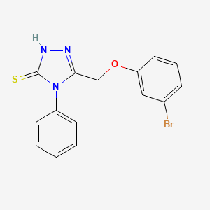 molecular formula C15H12BrN3OS B1331935 5-[(3-bromophenoxy)methyl]-4-phenyl-4H-1,2,4-triazole-3-thiol CAS No. 346597-22-6