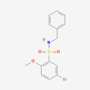 molecular formula C14H14BrNO3S B1331941 N-benzyl-5-bromo-2-methoxybenzenesulfonamide CAS No. 446308-82-3
