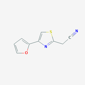 molecular formula C9H6N2OS B1331958 2-(4-(Furan-2-yl)thiazol-2-yl)acetonitrile 