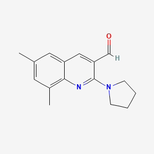 molecular formula C16H18N2O B1331979 6,8-Dimethyl-2-pyrrolidin-1-yl-quinoline-3-carbaldehyde CAS No. 436088-26-5