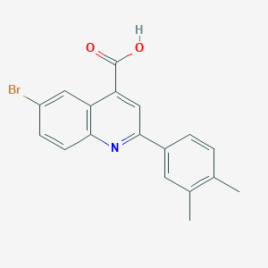molecular formula C18H14BrNO2 B1331993 6-Bromo-2-(3,4-dimethylphenyl)quinoline-4-carboxylic acid CAS No. 351155-45-8