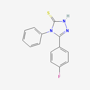 molecular formula C14H10FN3S B1332001 5-(4-Fluoro-phenyl)-4-phenyl-4H-[1,2,4]triazole-3-thiol 