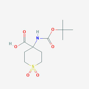 molecular formula C11H19NO6S B1332015 4-BOC-Amino-4-Carboxy-1,1-Dioxo-Tetrahydrothiopyran CAS No. 369402-94-8