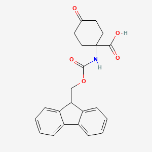 molecular formula C22H21NO5 B1332017 1-((((9H-Fluoren-9-yl)methoxy)carbonyl)amino)-4-oxocyclohexanecarboxylic acid CAS No. 285996-74-9