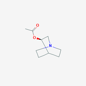 molecular formula C9H15NO2 B1332023 1-Azabicyclo[2.2.2]octan-3-ol, 3-acetate, (3R)- CAS No. 59653-40-6