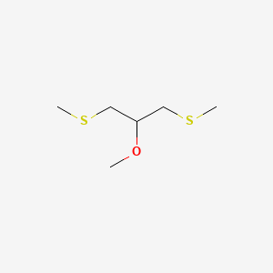 molecular formula C6H14OS2 B1332071 2-Methoxy-1,3-bis(methylthio)propane CAS No. 31805-84-2