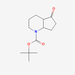 molecular formula C13H21NO3 B13320844 tert-Butyl 5-oxooctahydro-1H-cyclopenta[b]pyridine-1-carboxylate 