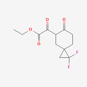 molecular formula C12H14F2O4 B13321031 Ethyl 2-(1,1-difluoro-6-oxospiro[2.5]octan-5-yl)-2-oxoacetate 