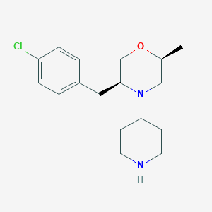 molecular formula C17H25ClN2O B13321391 (2S,5S)-5-(4-Chlorobenzyl)-2-methyl-4-(piperidin-4-yl)morpholine 