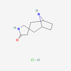 molecular formula C10H17ClN2O B13322182 8-Azaspiro[bicyclo[3.2.1]octane-3,3'-pyrrolidin]-5'-one hydrochloride 