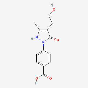 molecular formula C13H14N2O4 B1332234 4-[4-(2-hydroxyethyl)-3-methyl-5-oxo-2,5-dihydro-1H-pyrazol-1-yl]benzenecarboxylic acid CAS No. 861210-30-2