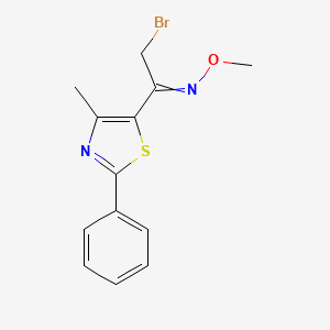 molecular formula C13H13BrN2OS B1332280 2-bromo-1-(4-methyl-2-phenyl-1,3-thiazol-5-yl)-1-ethanone O-methyloxime 