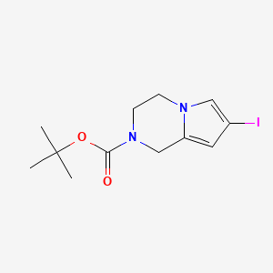 molecular formula C12H17IN2O2 B13323001 2-Boc-7-iodo-1,2,3,4-tetrahydropyrrolo[1,2-a]pyrazine CAS No. 1973505-15-5