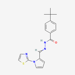 molecular formula C19H20N4OS B1332342 4-(tert-butyl)-N'-{(E)-[1-(1,3-thiazol-2-yl)-1H-pyrrol-2-yl]methylidene}benzenecarbohydrazide 