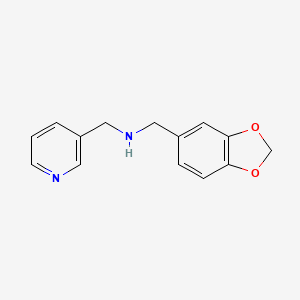 molecular formula C14H14N2O2 B1332424 苯并[1,3]二氧杂-5-基甲基-吡啶-3-基甲基-胺 CAS No. 328261-31-0
