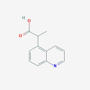 molecular formula C12H11NO2 B13324455 2-(Quinolin-5-yl)propanoic acid 