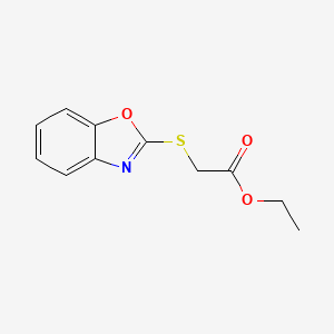 molecular formula C11H11NO3S B1332453 Ethyl 2-(1,3-benzoxazol-2-ylsulfanyl)acetate CAS No. 73824-25-6