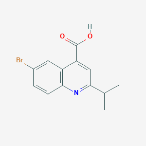 molecular formula C13H12BrNO2 B1332460 6-Bromo-2-isopropylquinoline-4-carboxylic acid CAS No. 401624-46-2