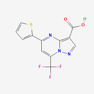 molecular formula C12H6F3N3O2S B1332470 5-(2-噻吩基)-7-(三氟甲基)吡唑并[1,5-a]嘧啶-3-羧酸 CAS No. 310451-84-4