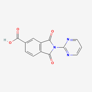 molecular formula C13H7N3O4 B1332485 1,3-Dioxo-2-pyrimidin-2-ylisoindoline-5-carboxylic acid CAS No. 328549-52-6